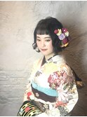 着物　 卒業 結婚式 セット切りっぱなしボブ波ウェーブ