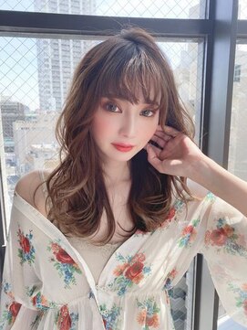 ジーナ 船橋(Zina) 小顔セミウェットウェーブピンクベージュハイライトカラー