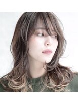 ルルディ バイ アフロディーテ銀座(luludi by APHRODITE)&nbsp;黒髪/グレーベージュ/レイヤーロング/前髪パーマ/銀座