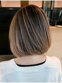 ボブバレイヤージュ_ショコラアッシュヘルシースタイル_ba442141
