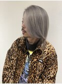 メンズボブ　レイヤーボブ　シルバーカラー　グレーカラー