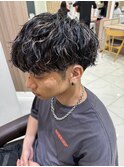 波巻きスパイラルツイストスパイラルパーママッシュメンズヘア