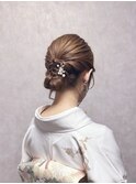 編み込みシニョン×着物【和装アップスタイルヘアアレンジ】