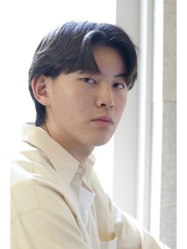 にもう ブルーブラック 韓国センターパート　メンズヘア　4