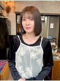 薬院　ボブ　顔まわりレイヤーカット　ブリーチなしカラー