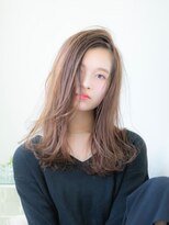 ウェーブミディアムメルティカラーxレイヤーカット韓国　銀座