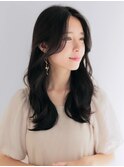 オリーブグレー/韓国レイヤーカット/マロンベージュ/黒髪/小顔