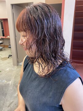 フェンヘアーアイス 中目黒(Fen.hair ici) 30代20代ミディアムウルフ前髪パーマくびれひし形抜け感