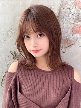 ラルユー 金山(LallYou) 大人かわいいくびれヘアセミロング × ミルクティーベージュ