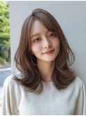 ブリーチなしベージュカラー 顔まわりカット