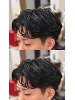 ゼロスバーバー(0's BARBER SHOP)&nbsp;束感軽めフェザーパーマ人気流行無造作立体感メンズ