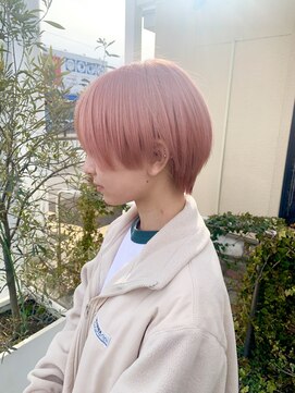 ヘアメイク アース 福島イオン通り店(HAIR & MAKE EARTH) マッシュショート×ピラミンゴピンク