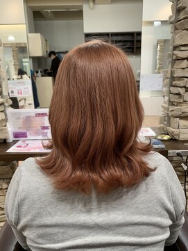 リー 甲子園(Lee) オレンジベージュ×ミディアムボブ☆