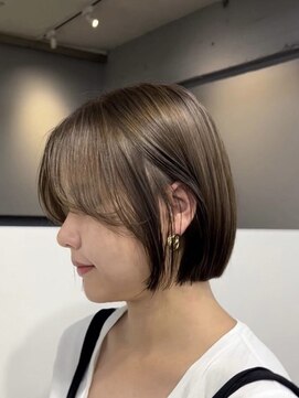 ノク 渋谷(nok) タッセルボブ 韓国風ボブ 切りっぱなしボブ オリーブベージュ