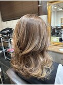 白髪ぼかしハイライト ベージュカラー