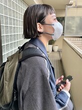 ファイブシーン アオヤマ(5SCENE AOYAMA)&nbsp;切りっぱなしボブミニボブパーマくびれボブオン眉ボブ暗めカラー