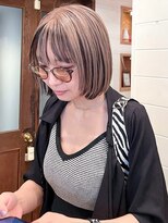 ラレイ ハラジュク(Lalei harajuku)&nbsp;原宿/アンブレラカラー/ブリーチカラー/切りっぱなしボブ/ボブ