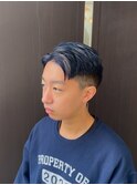 ホワイトメッシュ/ネイビーカラー/メンズメッシュ/刈り上げ
