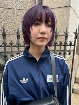 ヘン(hen) 【心斎橋hen】レイヤーボブ、パープルカラー