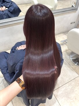 チェリーレッド/バーガンディ/レッド/縮毛矯正/ブリーチなし