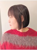 着物ヘア/ダークアッシュ/ミディアムレイヤーカット/天王町HA14