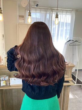 ウル(Uru) ピンクブラウニー×髪質改善トリートメント×韓国巻き