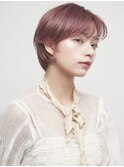 モーブピンクベージュ大人ショートカット小顔ヘア