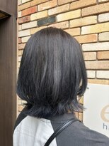 イブ ヘアーメイク(eve hair make) ブルーブラック×くびれボブ