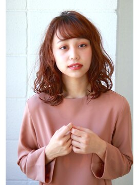 リンネ(Lin'ne) ふわふわウルフ/暖色系カラー/ミルクティーピンク/透明感