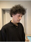 メンズマッシュウルフスパイラルパーマ