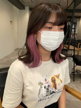 ツキ 横浜店(tuki) イヤリングカラーハイライトインナーカラーバレイヤージュ