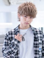 イオ 本厚木(io) メンズハイトーンカラーアップバングツーブロックモテ髪