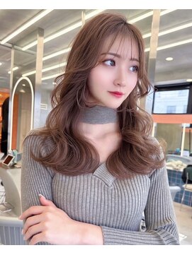 プアメリア 名古屋(Puamelia) シースルーバング　顔周りカット　透明感カラー