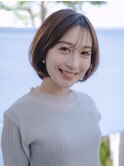 《Utoo e's鎌倉》春のシースルーバング*/ナチュラルショートボブ