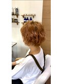 ショートボブパーマ/ブリーチパーマ/ふんわりスパイラルパーマ