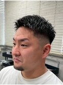 MEN’S HAIR/ブルーブラック/フェザーパーマ/ハイライト