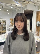 ネオリーブウリ 二子玉川店(Neolive uri)&nbsp;ミディアムヘア暗めカラーデザインカラーフェイスフレーミング