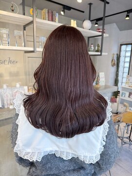 ブリーチなしダブルカラー透明感カラーチョコレートピンクカラー