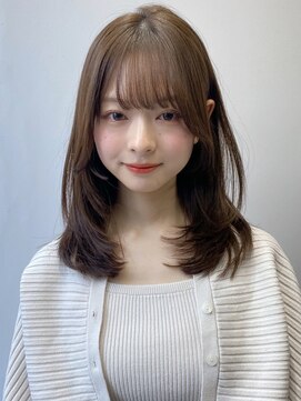 エトラ 渋谷店(etora) 小顔 前髪 ミディアムレイヤーカット 大人ガーリー"