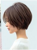 20代30代◎白髪ぼかし春カラーくびれショートボブ暗めカラー