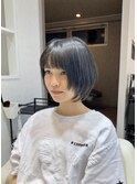 グレーのグラデーションカラー×ショートウルフ