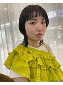 ミディアムウルフ/カジュアルウルフ/バング/オン眉30代40代50代