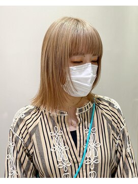 マイル 渋谷(mile) 顔まわりカット×ホワイトベージュ