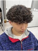 メンズ　波巻きプードル　パーマ