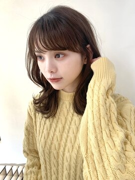 トリッカ シブヤ(TRICCA SHIBUYA) くびれ巻き/シースルー前髪/暗髪/マロンブラウン/ミディアムヘア