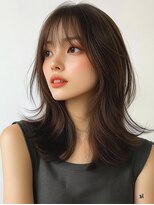 レヴ 草加店(LEV.)&nbsp;ふんわりミディアム前髪 アンブレラカラー  イメチェン