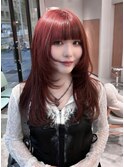 《karin》wine red × layer cut /ケアブリーチ/ブリーチカラー