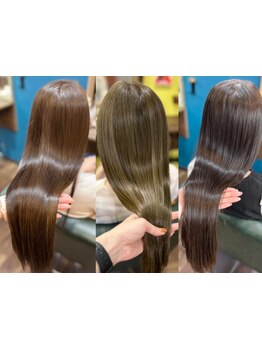 【髪質改善】カラーによるダメージの原因を除去し、絹髪TRで髪を強く艶やかに☆続けるごとに強度アップ！