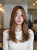 韓国/髪質改善/レイヤーカット/小顔/透明感/ブラウンベージュ