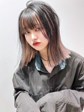 アルバム 銀座(ALBUM GINZA) 前髪カットくびれミディミディアム顔周りレイヤー_F21216